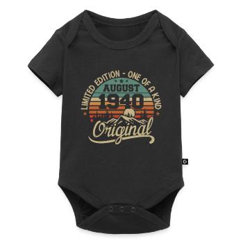 August 1940 Birthday Gift - Born August 1940 - Baby Premium short-sleeve bodysuit - black - Front
