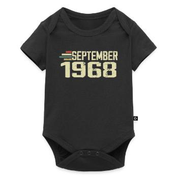 September 1968 Vintage Geschenkidee September 1968 - Baby Premium Kurzarmbody - Schwarz - Vorne
