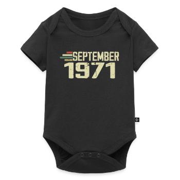 Septembre 1971 Idée cadeau Vintage Septembre 1971 - Body à manches courtes Premium Bébé - noir - Devant
