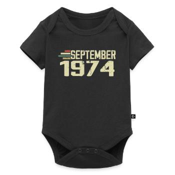 Septembre 1974 Idée Cadeau Vintage Septembre 1974 - Body à manches courtes Premium Bébé - noir - Devant