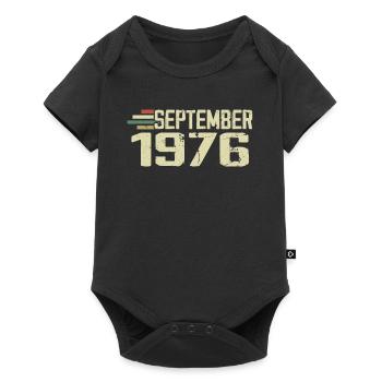 September 1976 Vintage Geschenkidee September 1976 - Baby Premium Kurzarmbody - Schwarz - Vorne