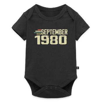 September 1980 Vintage Geschenkidee September 1980 - Baby Premium Kurzarmbody - Schwarz - Vorne