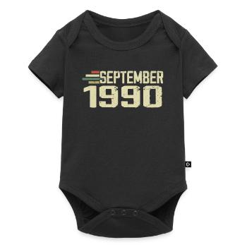 September 1990 Vintage Geschenkidee September 1990 - Baby Premium Kurzarmbody - Schwarz - Vorne