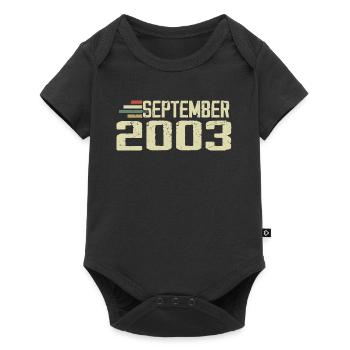September 2003 Vintage Geschenkidee September 2003 - Baby Premium Kurzarmbody - Schwarz - Vorne