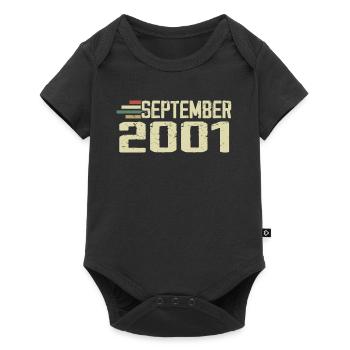September 2001 Vintage Geschenkidee September 2001 - Baby Premium Kurzarmbody - Schwarz - Vorne