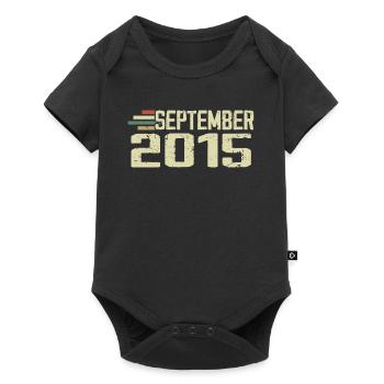 September 2015 Vintage Geschenkidee September 2015 - Baby Premium Kurzarmbody - Schwarz - Vorne