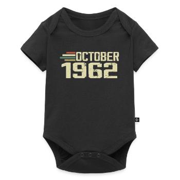 October 1962 - Geburtstag im Oktober 1962 - Baby Premium Kurzarmbody - Schwarz - Vorne