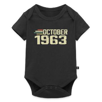 October 1963 - Geburtstag im Oktober 1963 - Baby Premium Kurzarmbody - Schwarz - Vorne