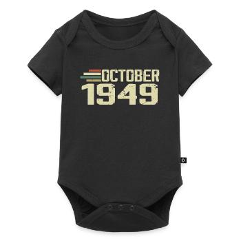October 1949 - Geburtstag im Oktober 1949 - Baby Premium Kurzarmbody - Schwarz - Vorne