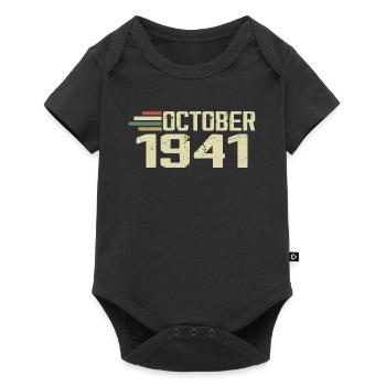 October 1941 - Geburtstag im Oktober 1941 - Baby Premium Kurzarmbody - Schwarz - Vorne