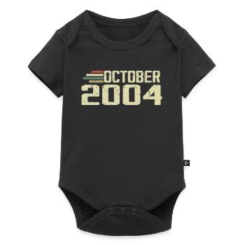October 2004 - Geburtstag im Oktober 2004 - Baby Premium Kurzarmbody - Schwarz - Vorne