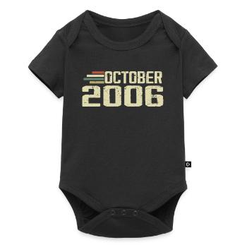 October 2006 - Geburtstag im Oktober 2006 - Baby Premium Kurzarmbody - Schwarz - Vorne