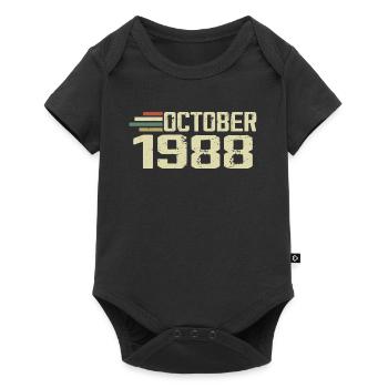 October 1988 - Geburtstag im Oktober 1988 - Baby Premium Kurzarmbody - Schwarz - Vorne