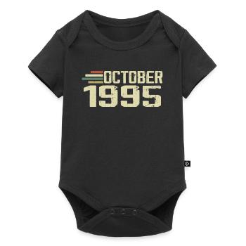 October 1995 - Geburtstag im Oktober 1995 - Baby Premium Kurzarmbody - Schwarz - Vorne