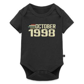 October 1998 - Geburtstag im Oktober 1998 - Baby Premium Kurzarmbody - Schwarz - Vorne