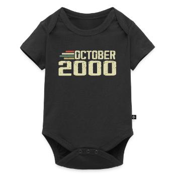 October 2000 - Geburtstag im Oktober 2000 - Baby Premium Kurzarmbody - Schwarz - Vorne