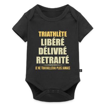 Triathlete celebrates retirement with humor gift - Baby Premium short-sleeve bodysuit - black - Front