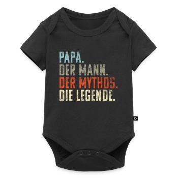 Papa. Mann. Mythos. Die Legende! Witziges Geschenk - Baby Premium Kurzarmbody - Schwarz - Vorne