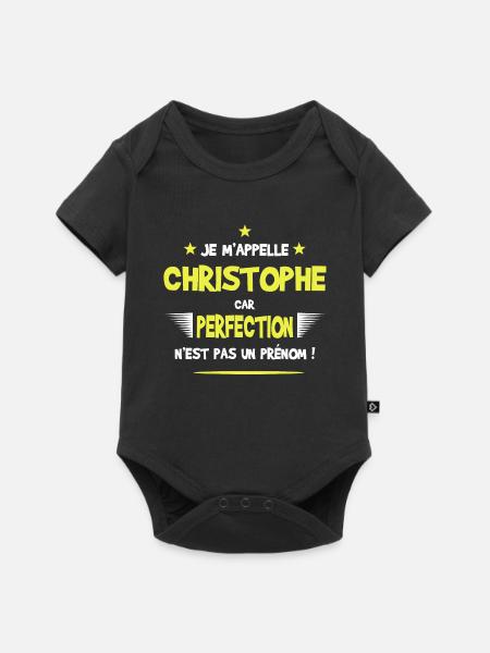 Christophe cadeau humour et drôle - Body à manches courtes Premium Bébé - noir