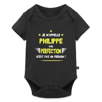 Philippe cadeau humour et drôle - Body à manches courtes Premium Bébé - noir - Devant