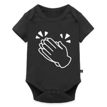 Emoji Applaus Skizze weiß - Baby Premium Kurzarmbody - Schwarz - Vorne
