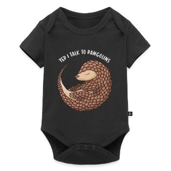 Yep I Talk To Pangolins - Baby Premium Kurzarmbody - Schwarz - Vorne