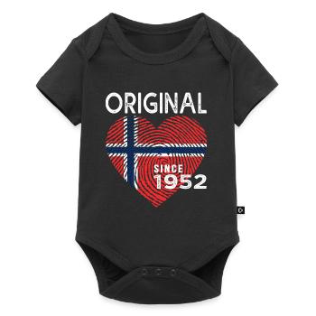 1952 original since 1952 drapeau norvège - Body à manches courtes Premium Bébé - noir - Devant