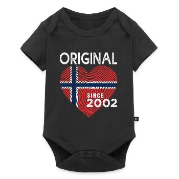 anniversary 2002 original since 2002 norway - Baby Premium short-sleeve bodysuit - black - Front