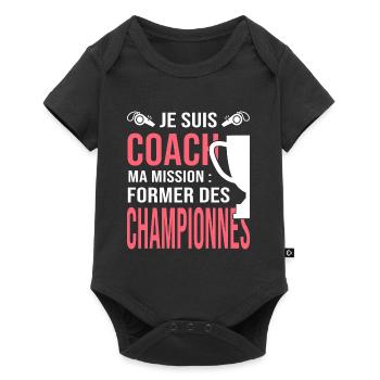 Coach entraineuse capitaine équipe sport - Body à manches courtes Premium Bébé - noir - Devant