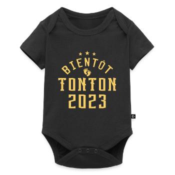 Annonce grossesse bientôt Tonton 2023 - Body à manches courtes Premium Bébé - noir - Devant