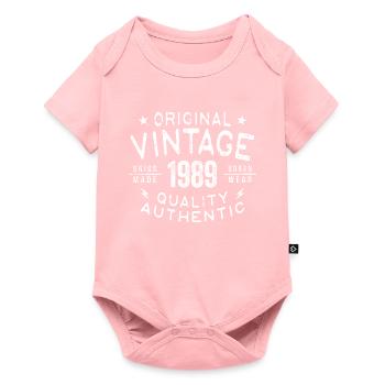 1989 Geburtstag 1989 Jahrgang 1989 Geburtstag - Baby Premium Kurzarmbody - Rosa - Vorne