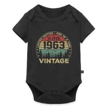 Gift June 1963 Birthday June 1963 June 1963 - Baby Premium short-sleeve bodysuit - black - Front