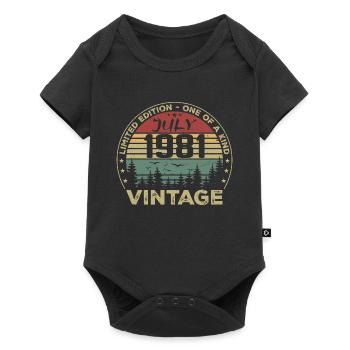 Cadeau D'anniversaire Juillet 1981 Vintage 1981 - Body à manches courtes Premium Bébé - noir - Devant