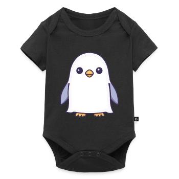Pingouin Halloween Bande dessinée Fantôme - Body à manches courtes Premium Bébé - noir - Devant