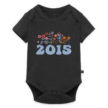 2015 Floral Pattern 2015 Floral Theme Flowers 2015 - Baby Premium short-sleeve bodysuit - black - Front