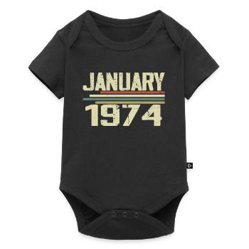 Janvier 1974 - Cadeau d’anniversaire Janvier 1974 - Body à manches courtes Premium Bébé - noir - Devant