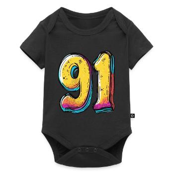 91 Number Colorful - Baby Premium short-sleeve bodysuit - black - Front