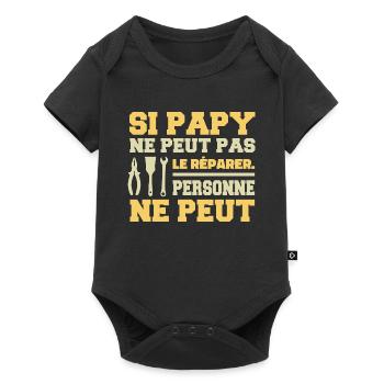 Grand-Père - Si Papy ne peut pas le Réparer - Body à manches courtes Premium Bébé - noir - Devant