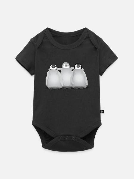 Pinguin Freunde - Baby Premium short-sleeve bodysuit - black