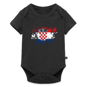 Croatia Flag Color Spots Adria Zagreb Croatian - Baby Premium short-sleeve bodysuit - black - Front