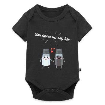 Salt and pepper shaker pair gift for chefs - Baby Premium short-sleeve bodysuit - black - Front