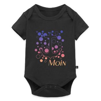 Moin - Baby Premium Kurzarmbody - Schwarz - Vorne