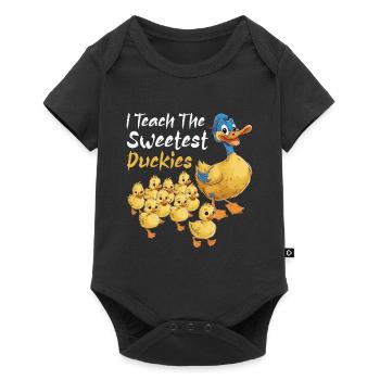 Ich unterrichte die süßesten Enten Lehrer Quietscheente - Baby Premium Kurzarmbody - Schwarz - Vorne