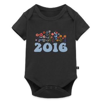 2016 Motif floral 2016 Floral thème Fleurs 2016 - Body à manches courtes Premium Bébé - noir - Devant