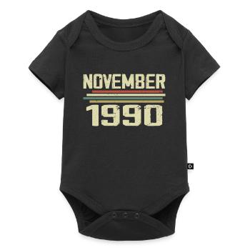 Millésime Novembre 1990 Vintage Rétro Novembre 1990 - Body à manches courtes Premium Bébé - noir - Devant