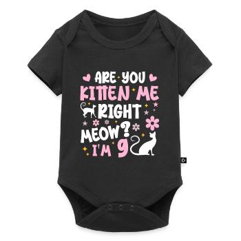 I'm 9 years old | Meow 9 Year Anniversary Gift - Baby Premium short-sleeve bodysuit - black - Front