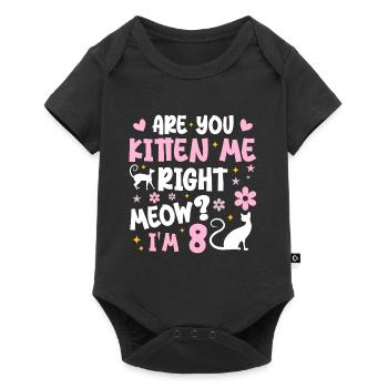 I'm 8 years old | 8 Year Anniversary Gift Meow Gift - Baby Premium short-sleeve bodysuit - black - Front