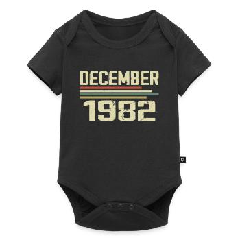 Décembre 1982 Vintage Rétro Anniversaire - Body à manches courtes Premium Bébé - noir - Devant