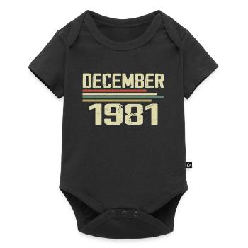 Décembre 1981 Vintage Vintage Rétro Anniversaire - Body à manches courtes Premium Bébé - noir - Devant