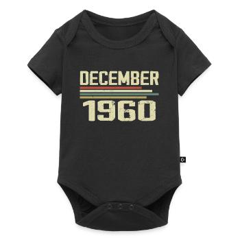Décembre 1960 Vintage Rétro Anniversaire - Body à manches courtes Premium Bébé - noir - Devant